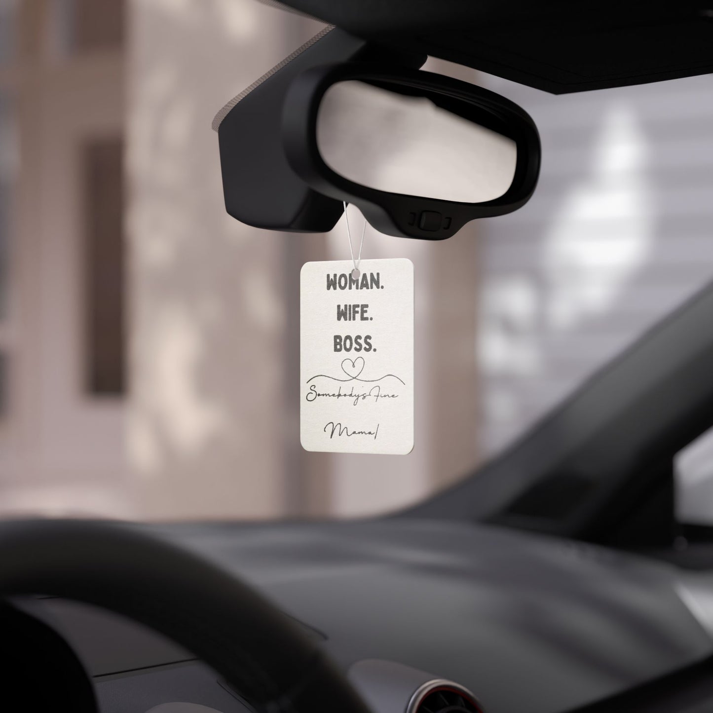 Car Air Freshener - "Woman. Wife. Boss." Inspirational Scented Car Tag for Moms