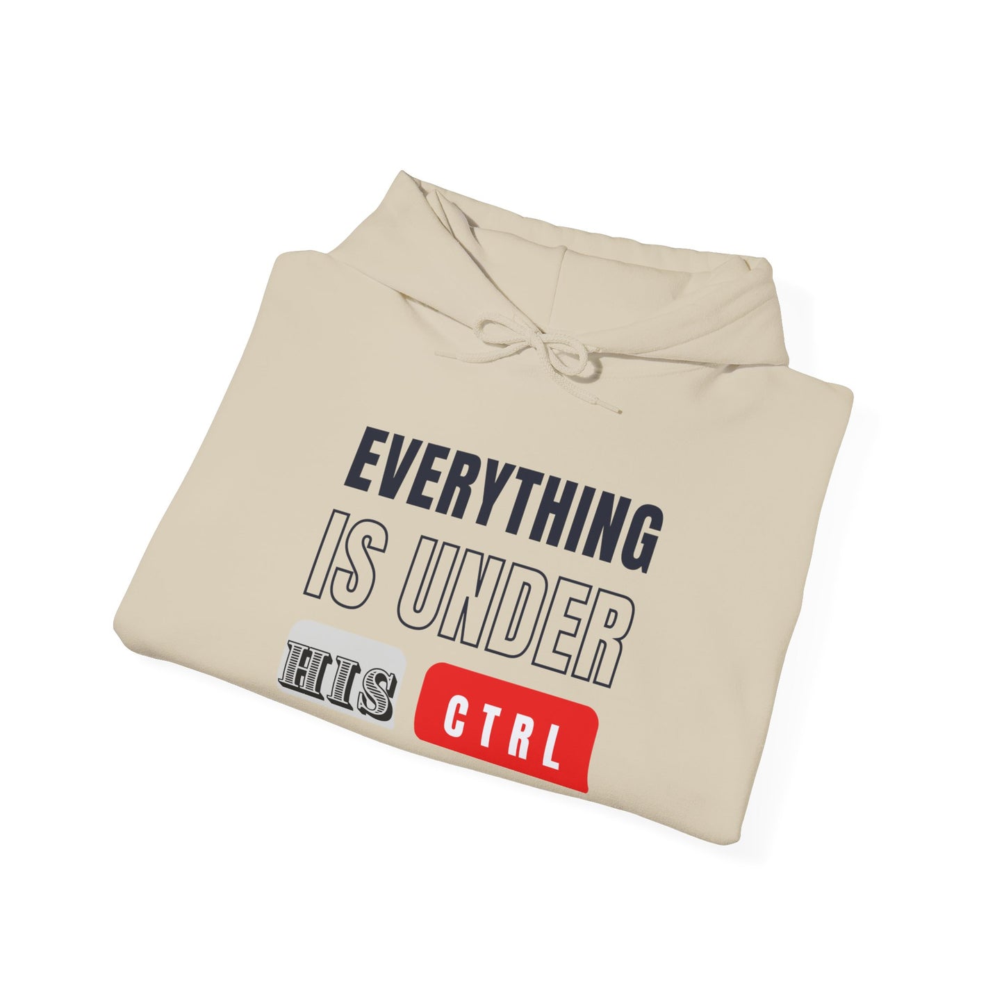 Hoodie "Everything Is Under His Ctrl" – Christian Faith Control Graphic Hooded Sweatshirt