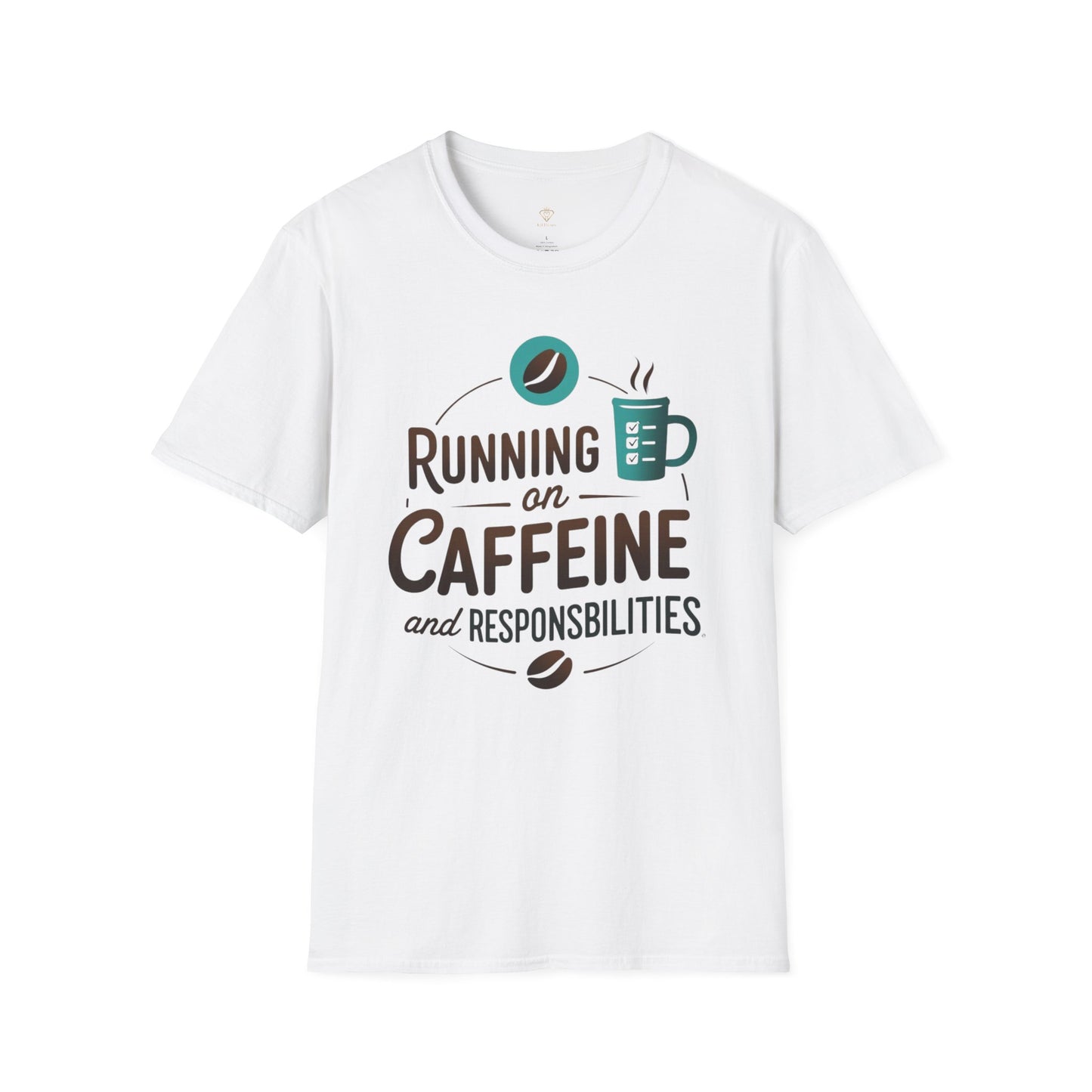 Running on Caffeine and Responsibilities T-Shirt — Funny Coffee Tee for Busy Adults