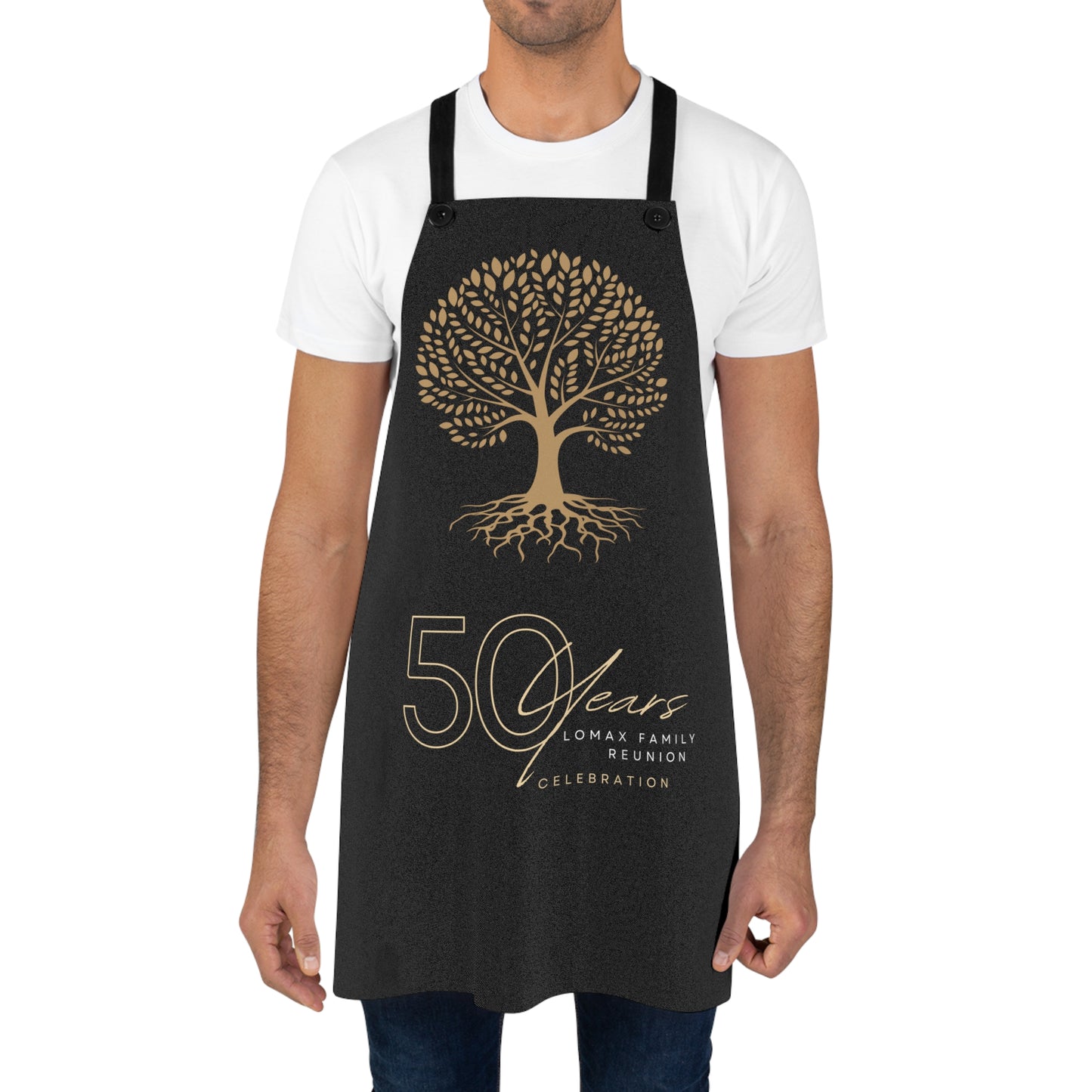 Custom Lomax Family Reunion Apron - 50 Years Celebration with Tree Design