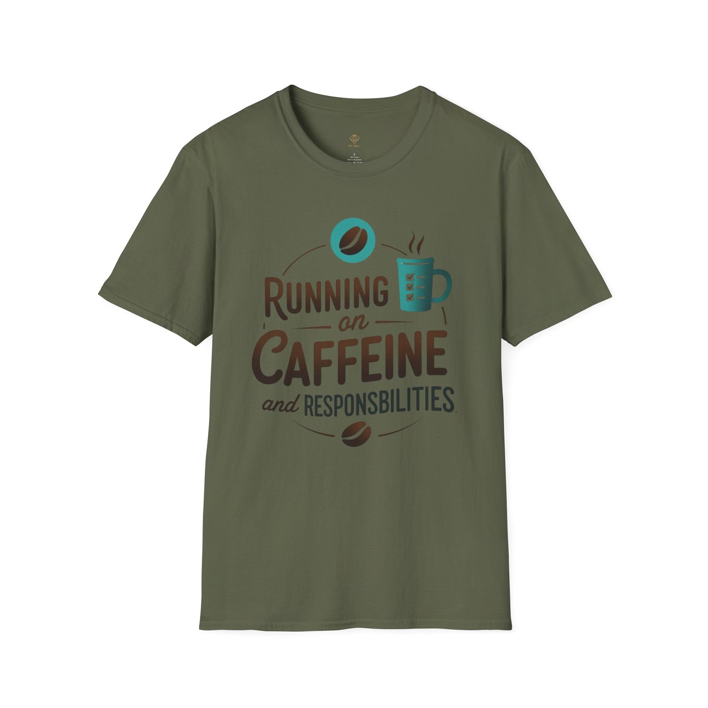 Running on Caffeine and Responsibilities T-Shirt — Funny Coffee Tee for Busy Adults