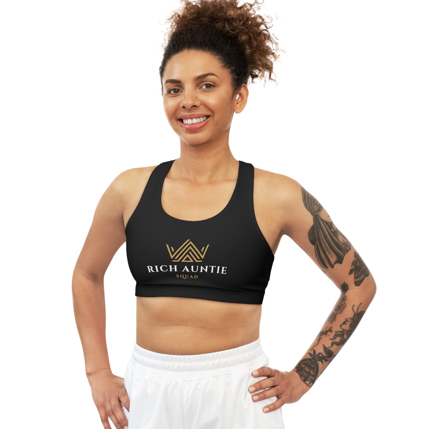 Rich Auntie Squad: Seamless Sports Bra (AOP)