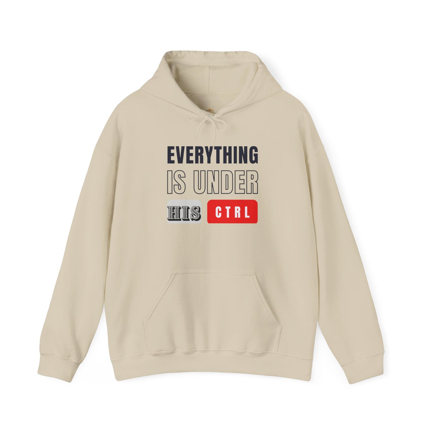 Hoodie "Everything Is Under His Ctrl" – Christian Faith Control Graphic Hooded Sweatshirt