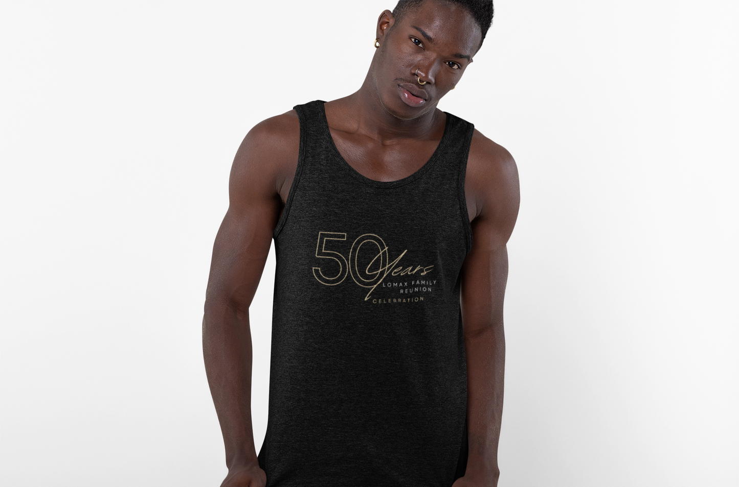 50 Years Lomax Family Reunion Unisex Jersey Tank with Tree Design