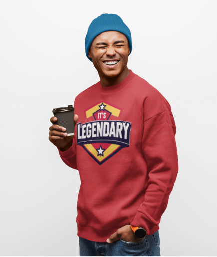 Legendary Crewneck Sweatshirt, Cozy Unisex Sweater, Gift for Him/Her, Casual Tee, Perfect for Sports, Birthday & Everyday Wear