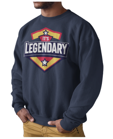 Legendary Crewneck Sweatshirt, Cozy Unisex Sweater, Gift for Him/Her, Casual Tee, Perfect for Sports, Birthday & Everyday Wear