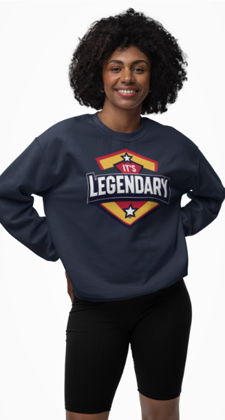 Legendary Crewneck Sweatshirt, Cozy Unisex Sweater, Gift for Him/Her, Casual Tee, Perfect for Sports, Birthday & Everyday Wear
