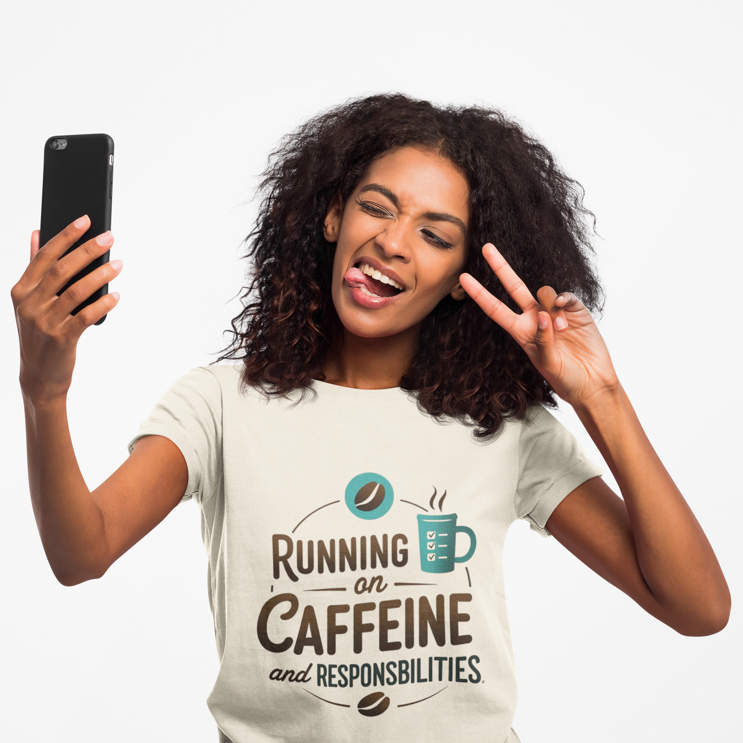 Running on Caffeine and Responsibilities T-Shirt — Funny Coffee Tee for Busy Adults