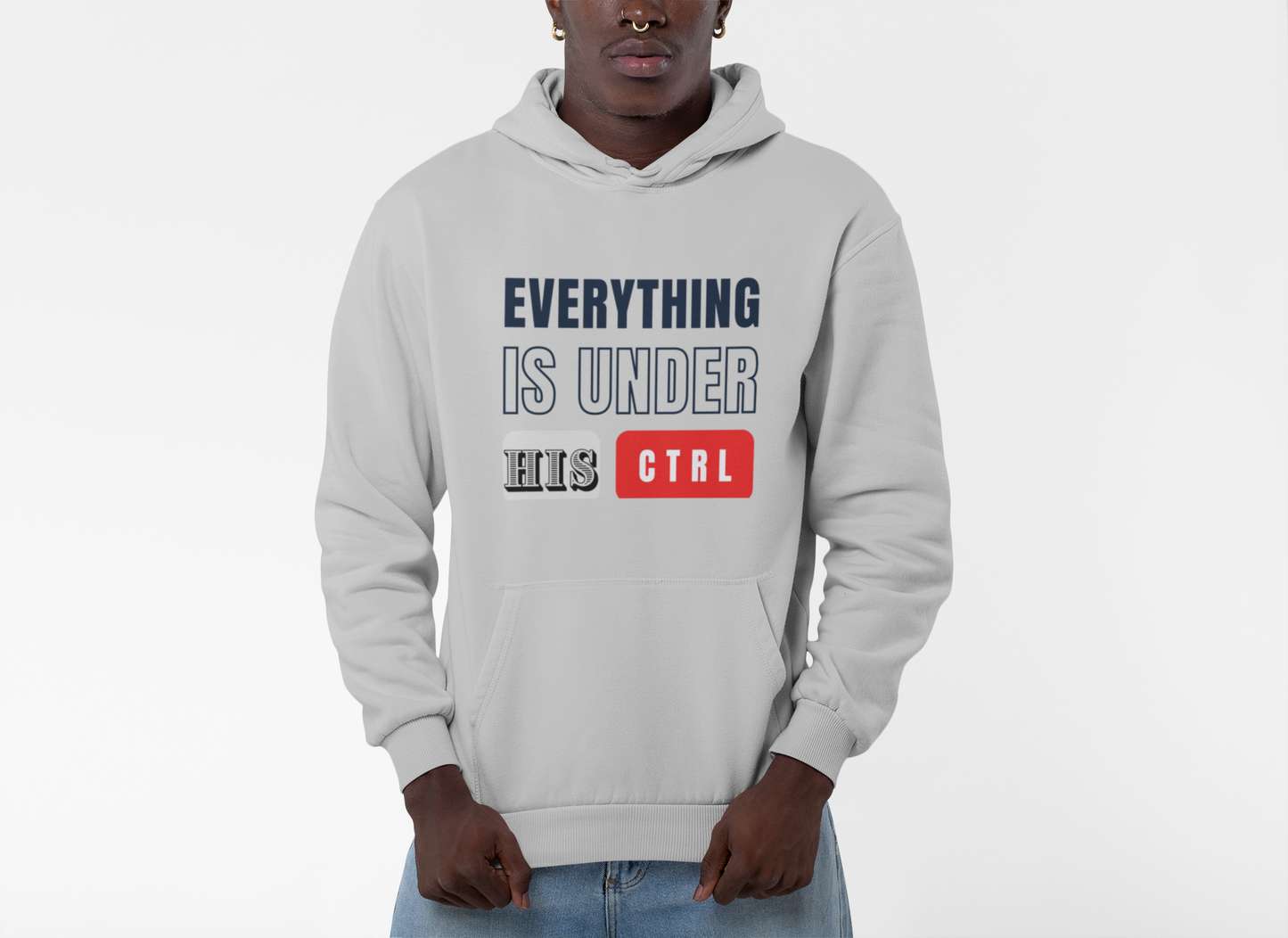 Hoodie "Everything Is Under His Ctrl" – Christian Faith Control Graphic Hooded Sweatshirt