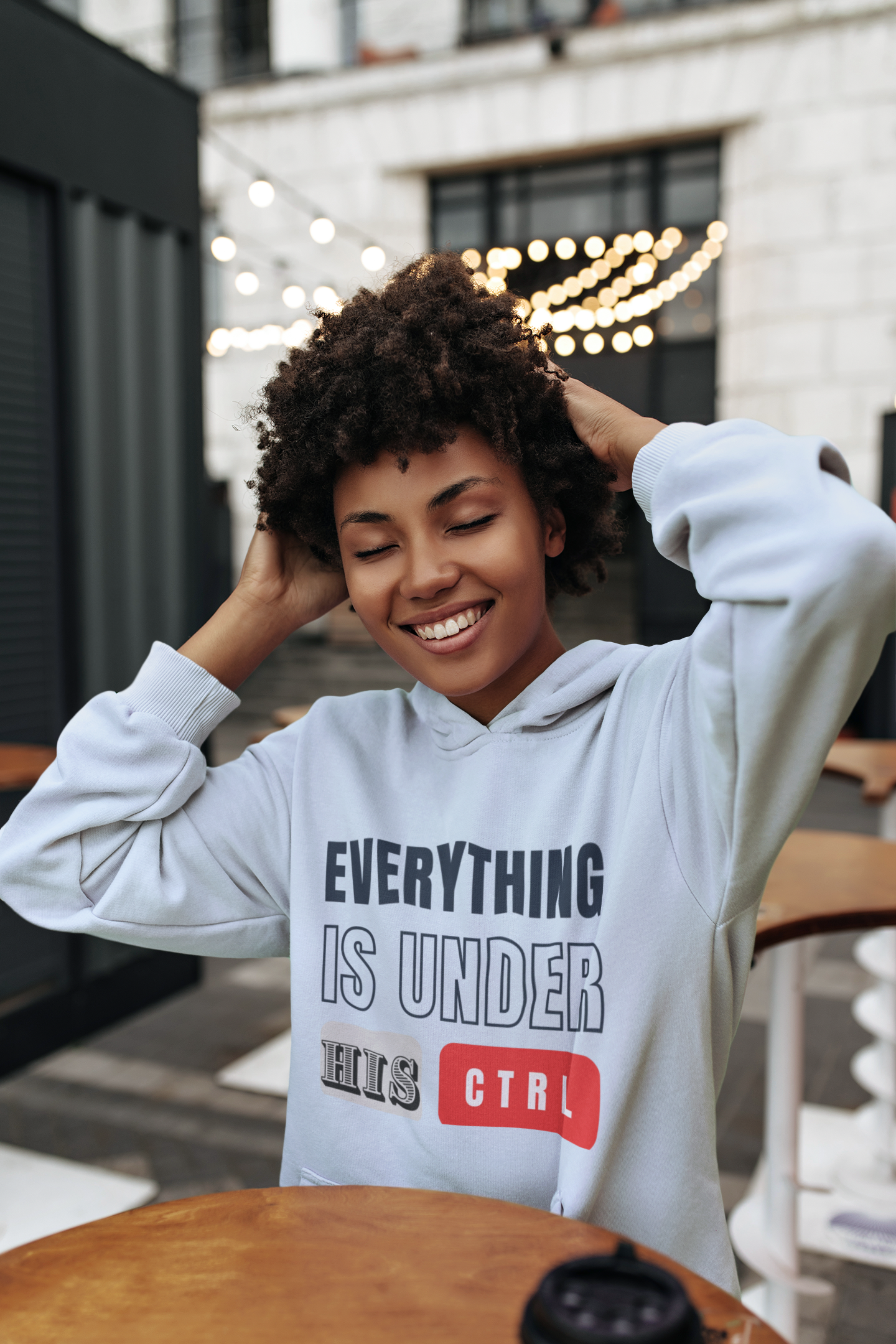 Hoodie "Everything Is Under His Ctrl" – Christian Faith Control Graphic Hooded Sweatshirt