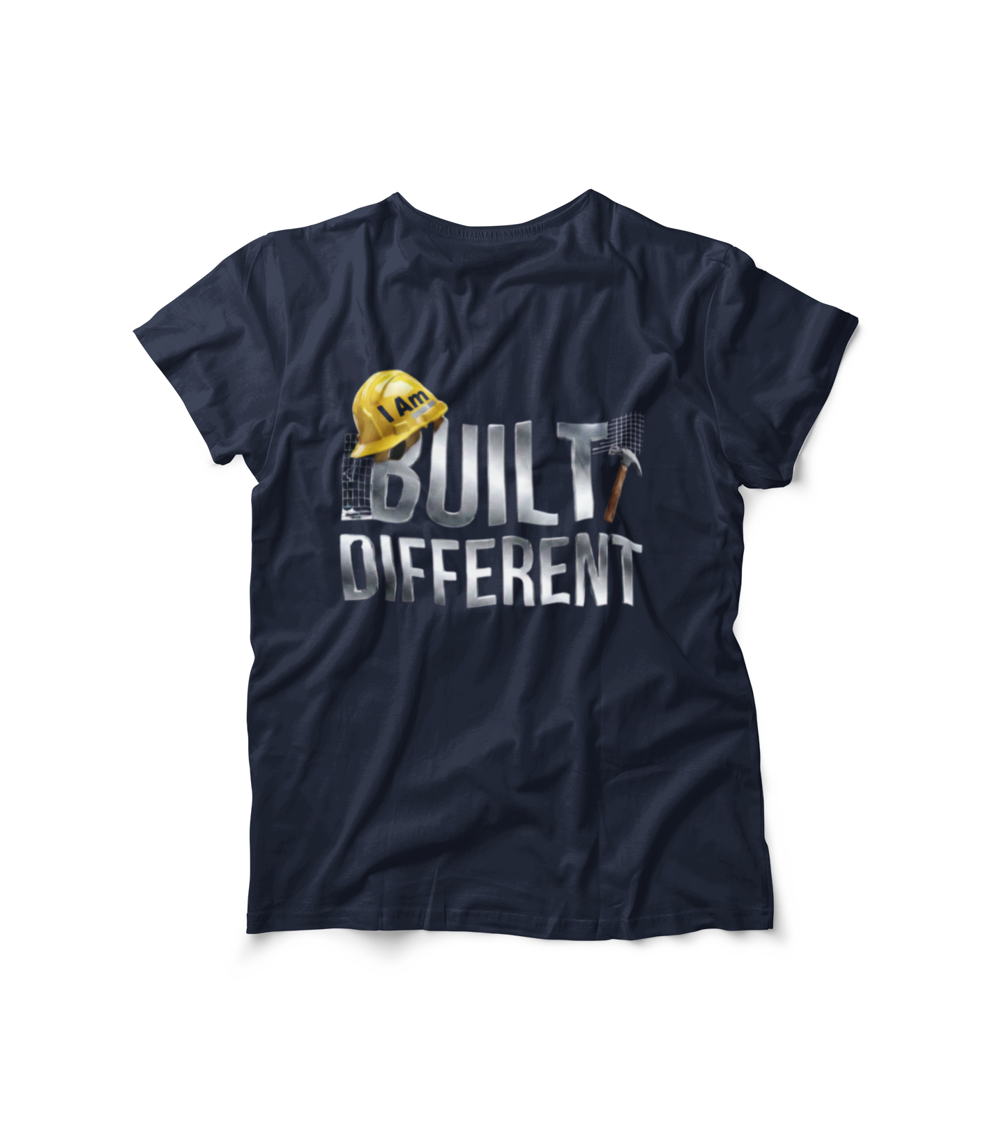 Built Different Construction T-Shirt — "I Am Built Different" Hard Hat & Hammer Tee