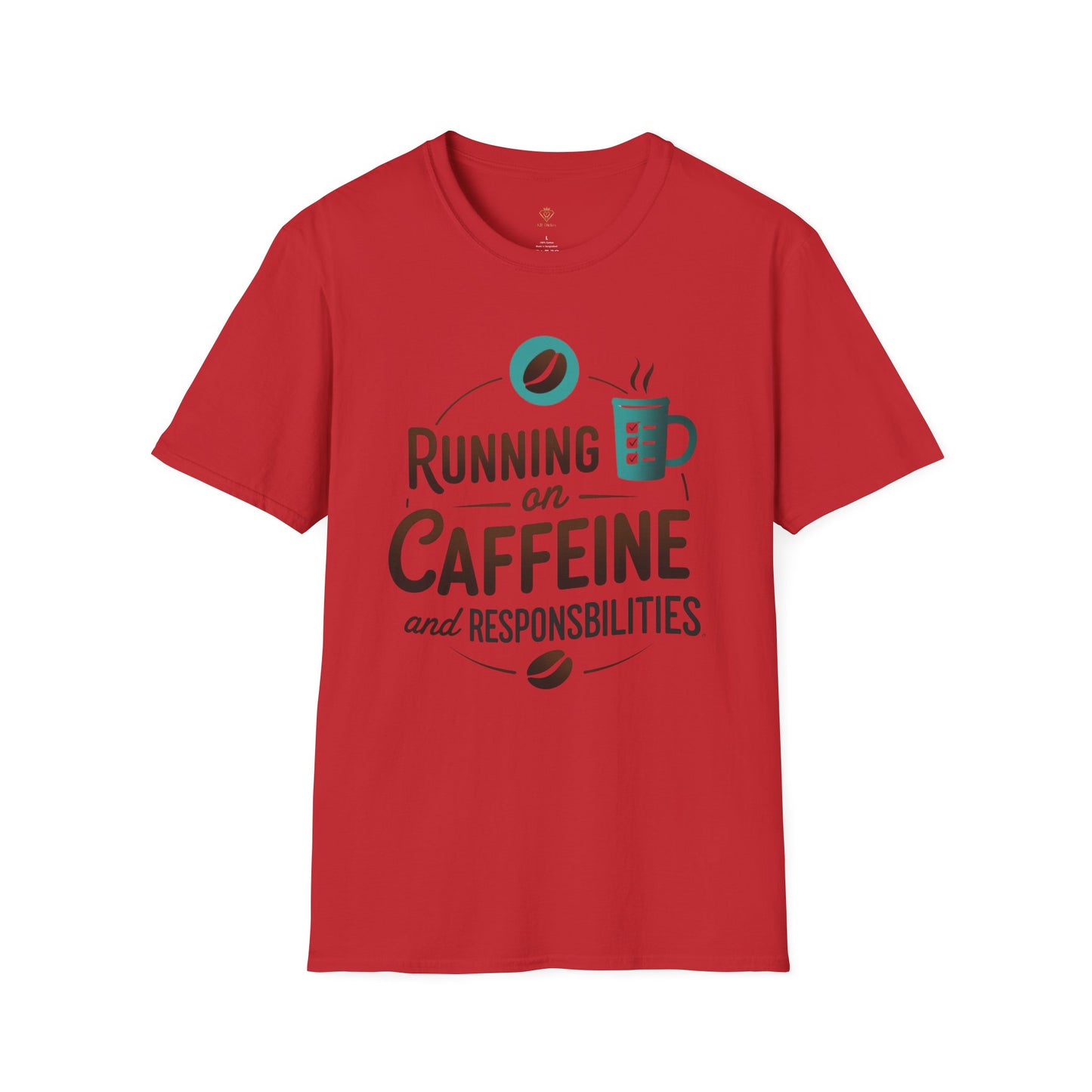Running on Caffeine and Responsibilities T-Shirt — Funny Coffee Tee for Busy Adults