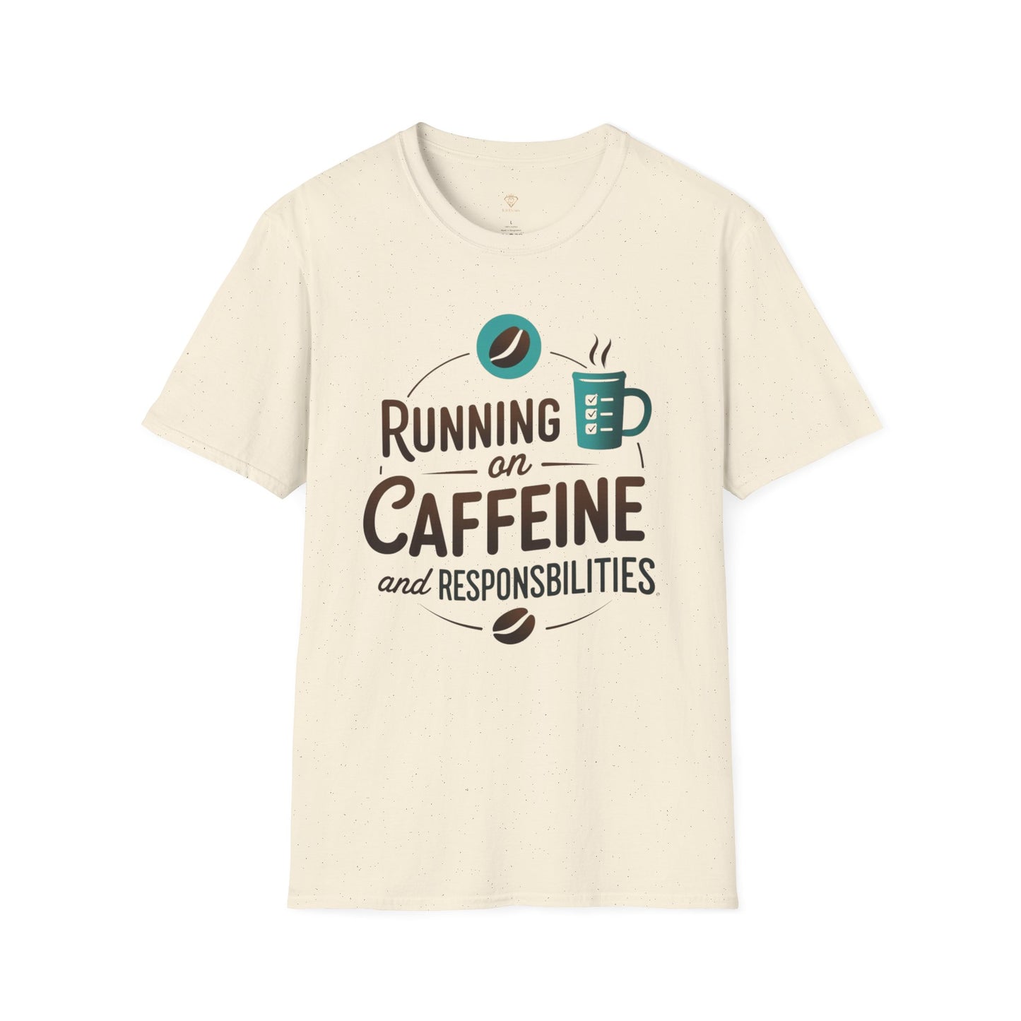 Running on Caffeine and Responsibilities T-Shirt — Funny Coffee Tee for Busy Adults