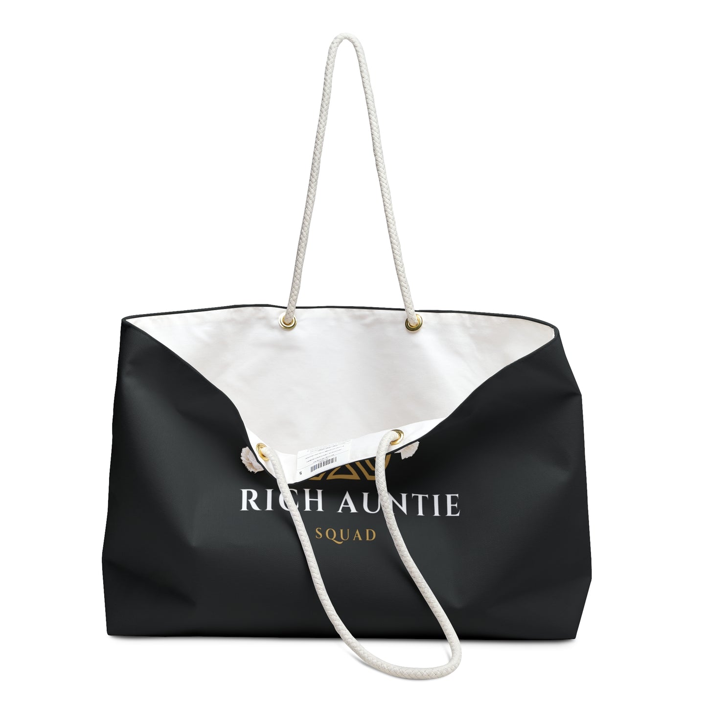 Rich Auntie Squad Weekender Bag — Luxe Black Travel Tote