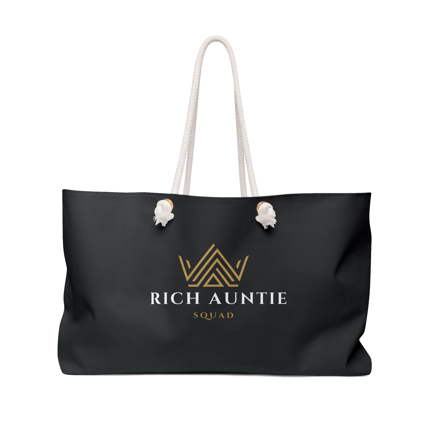 Rich Auntie Squad Weekender Bag — Luxe Black Travel Tote