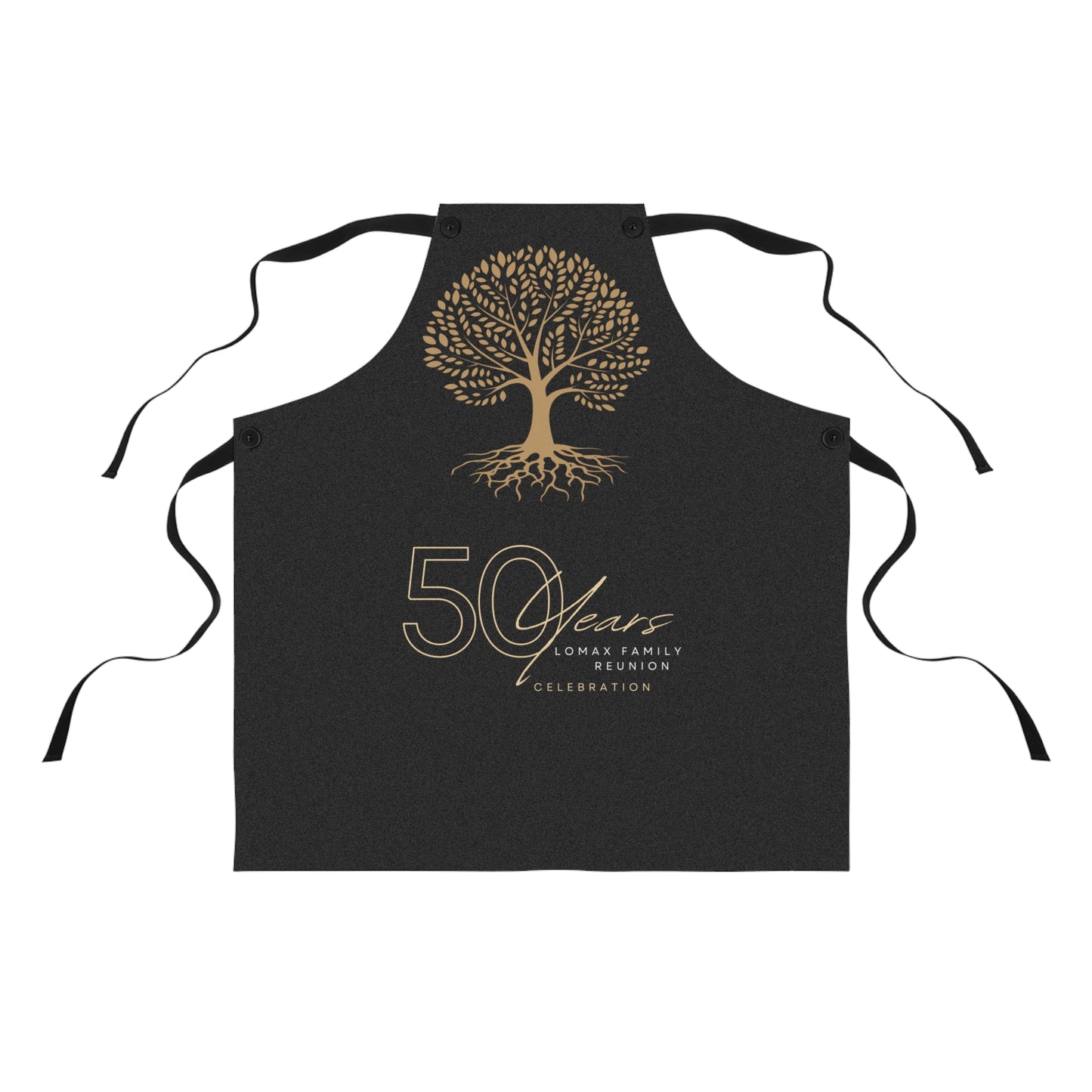 Custom Lomax Family Reunion Apron - 50 Years Celebration with Tree Design